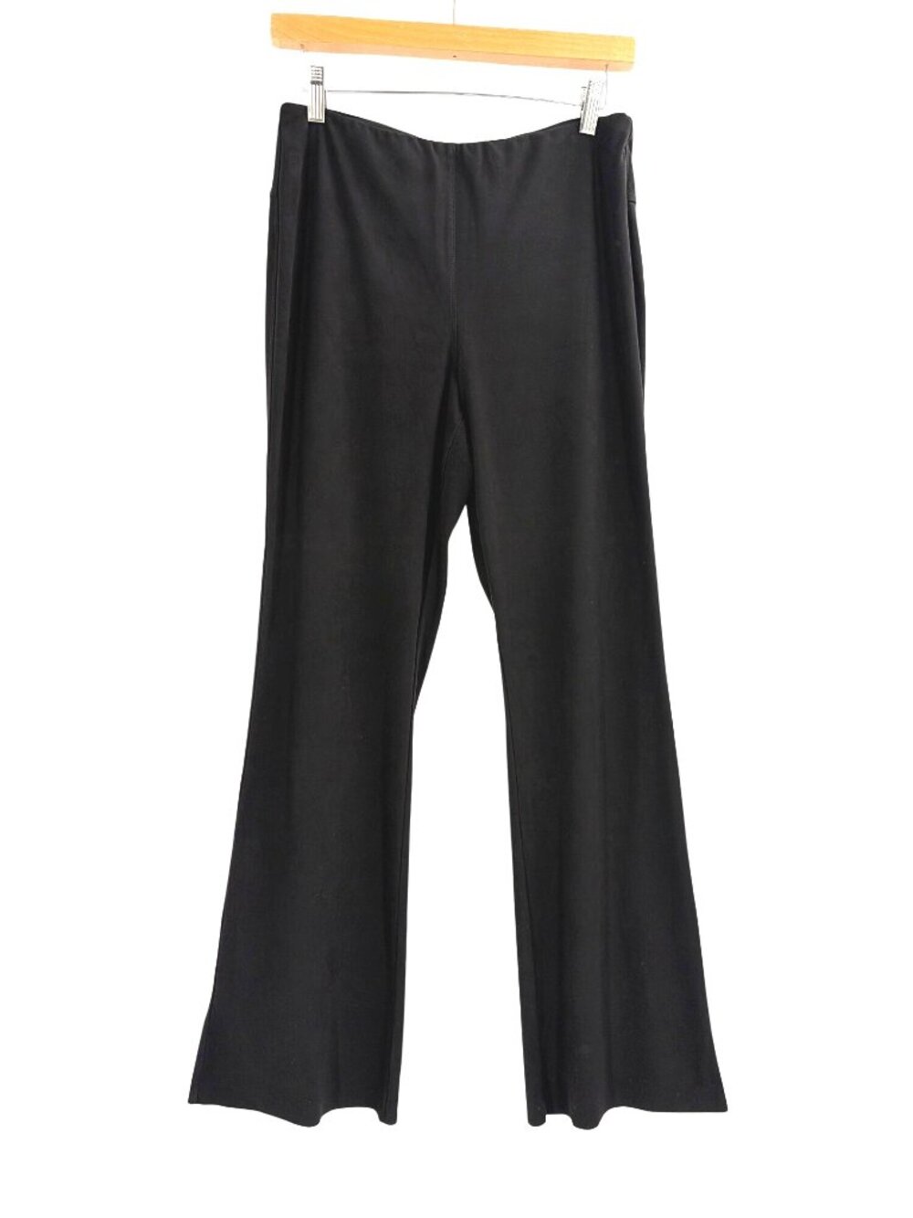 Lysse Black Flare Pull On Pants Womens Medium Minimalist Capsule Wardrobe Chic